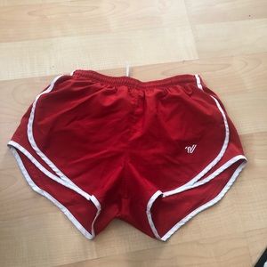 Red varsity track shorts size small
